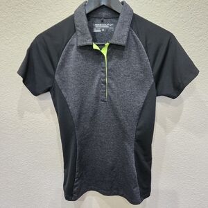 Nike Black and Gray Short Sleeve Polo with Neon Accent